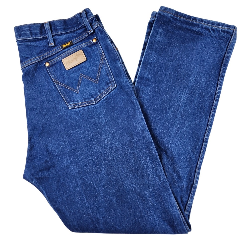 Wrangler 13MWZ Cowboy Cut Jeans Mens 40x36 Blue Denim High Rise Straight‎ Leg